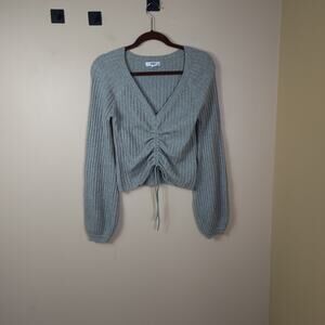BB Dakota MAKE IT SHORTER CROP RUCHED SWEATER  Size S